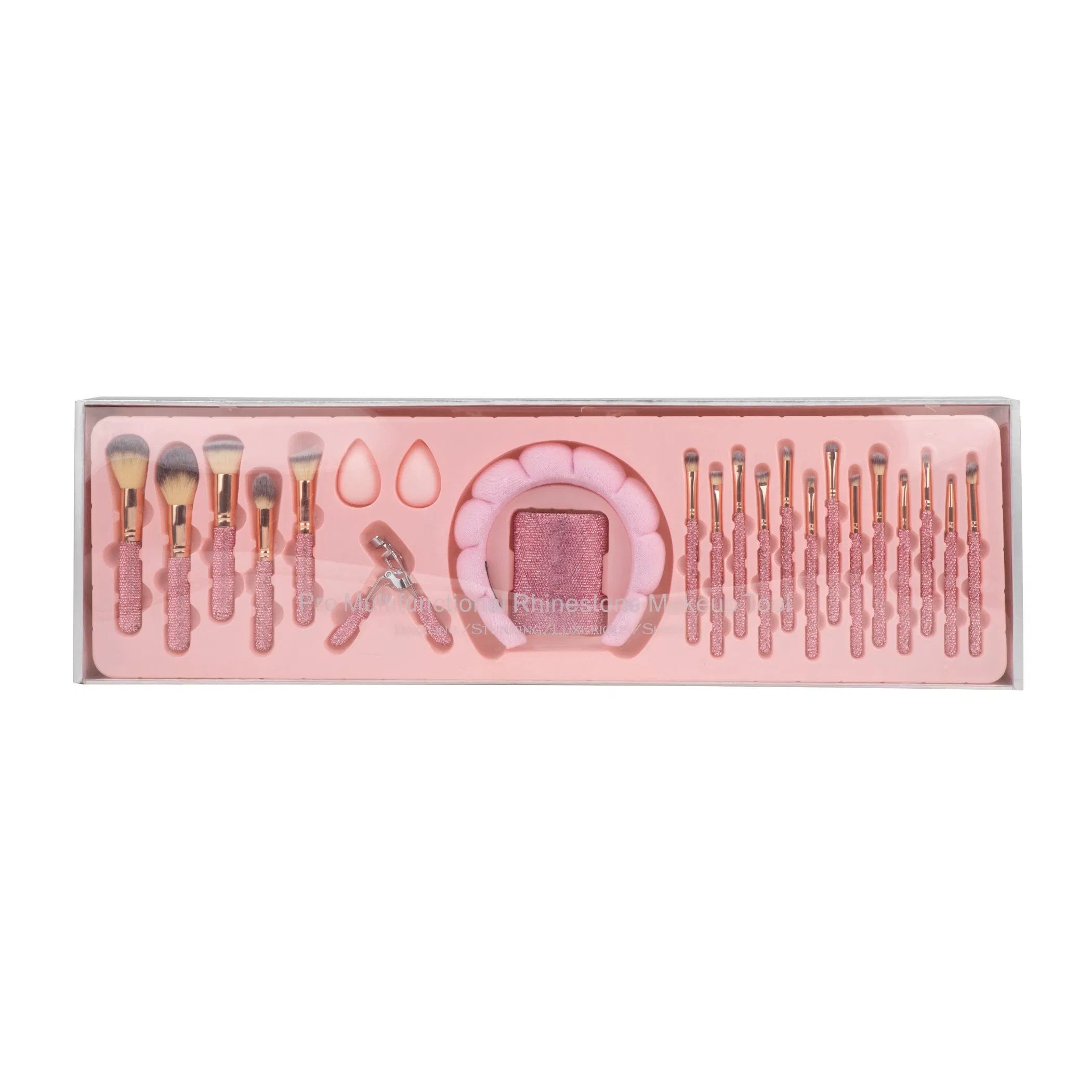 Stunning Makeup Brush Collection Featuring Sparkling Diamond Accents