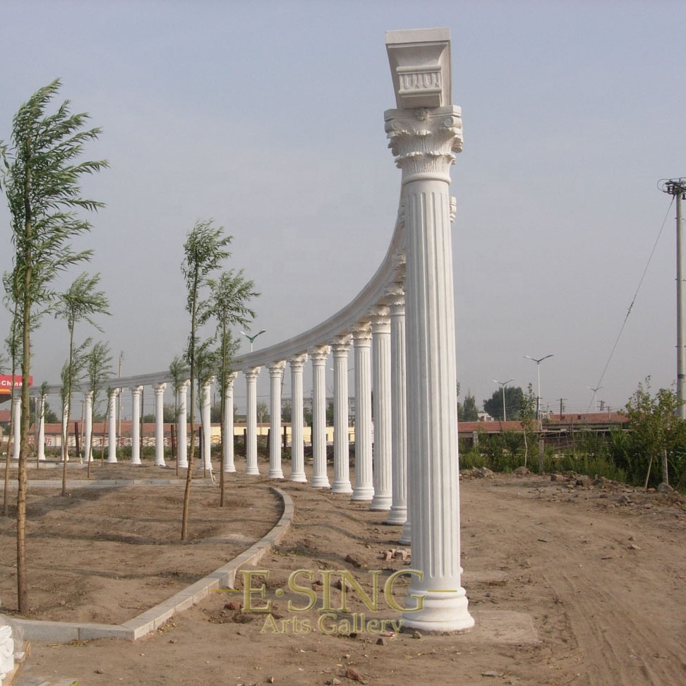Beautiful Marble Pillar Hand Carved Columns Marble Outdoor Architectural Decorative Marble Column