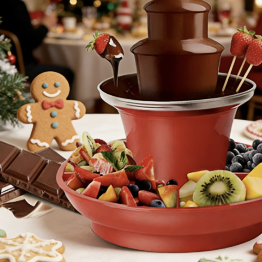 Electric Chocolate Fountain Machine Dual Voltage Home and Party Dessert Use