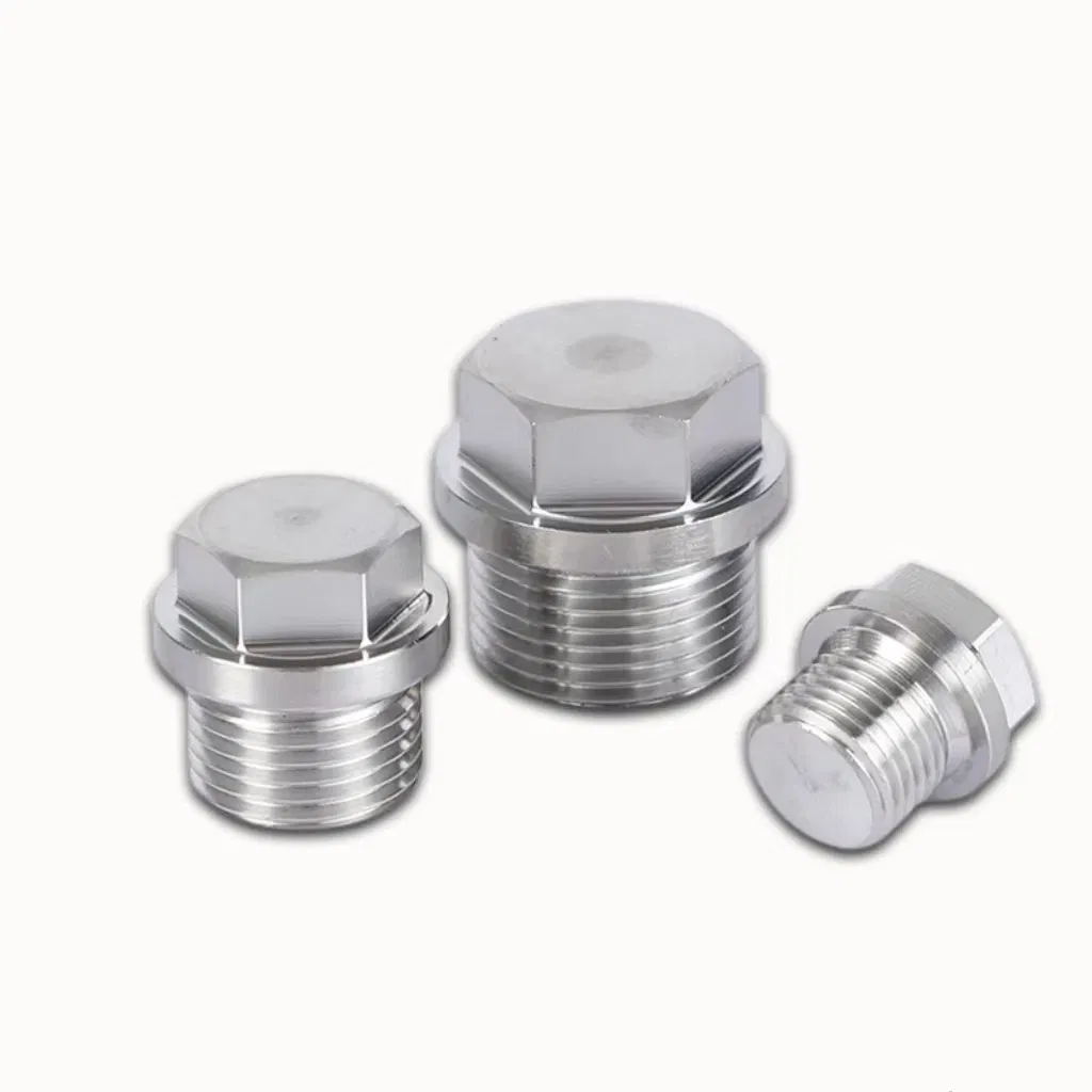 Blind 3/8 1/2 1 NPT BSPT Male SS316 Pipe Fittings Hex Plug