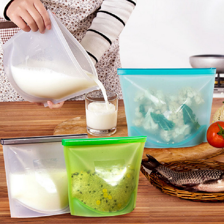 Manufacturer Wholesales Food-Grade Vacuum Silicone Fresh-Keeping Bags, Self-Sealing Bags for Food Portioning, and Storage Bags for High Soup and Frozen Food