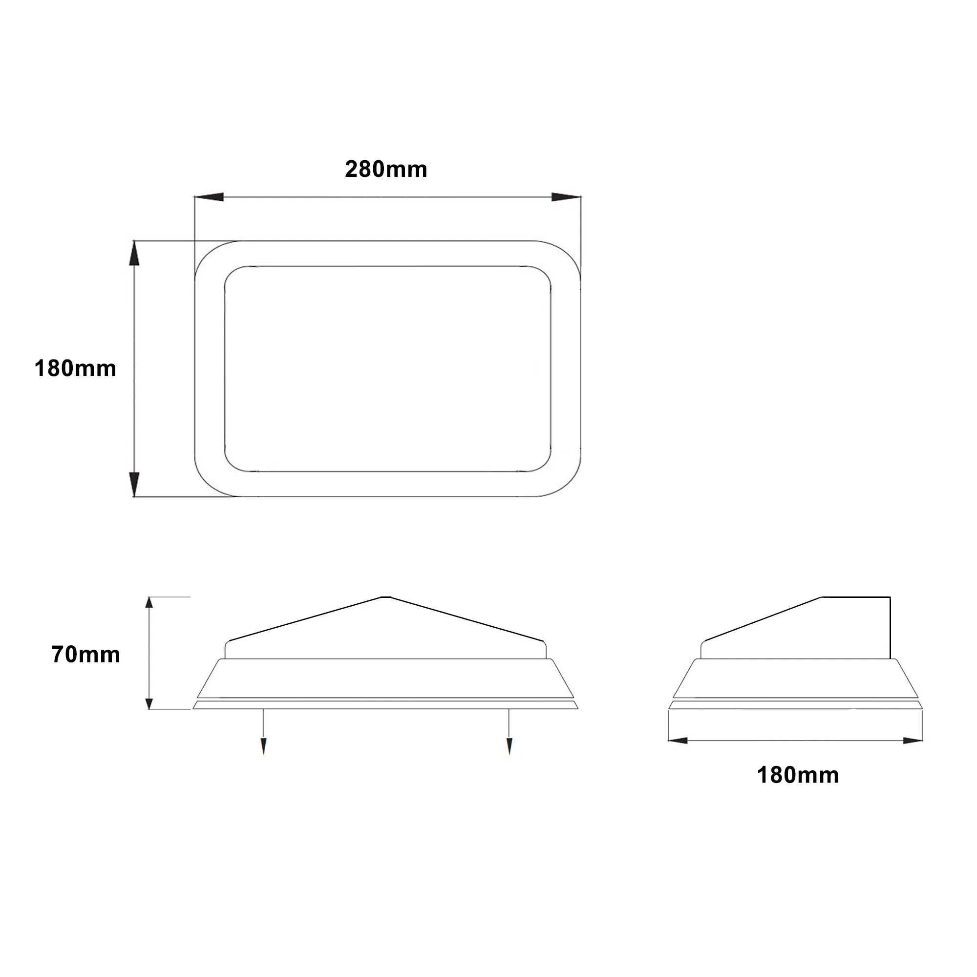 Квадратная светодиодная мигалка TBF-831L для спецтехники