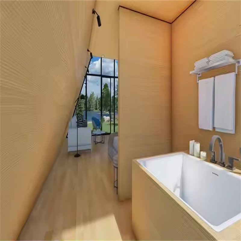 Luxury a-Frame Low-Rise Villa Heat-Insulated Modular Home Prefab Tiny Triangle House for Apartment Prefab Cottage
