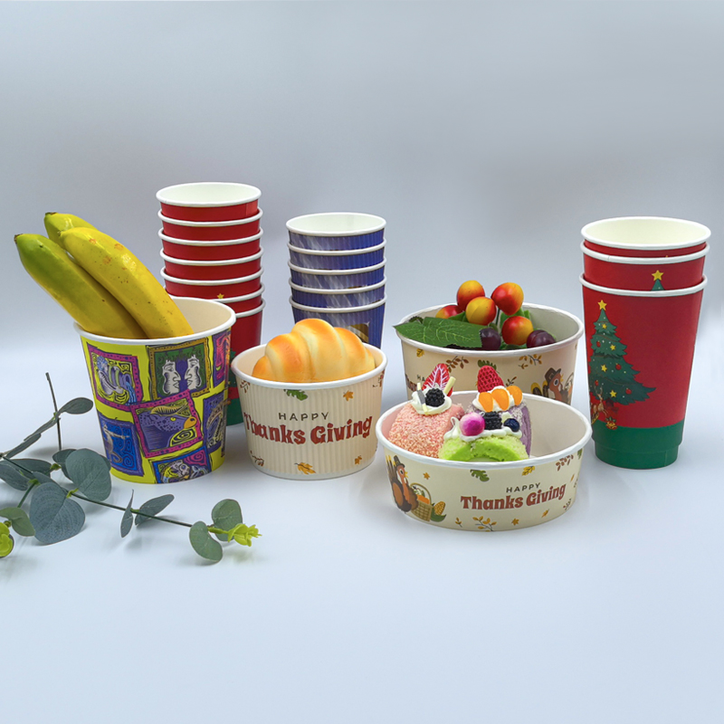 Бумажные стаканы 12 унций с печатью, биоразлагаемые