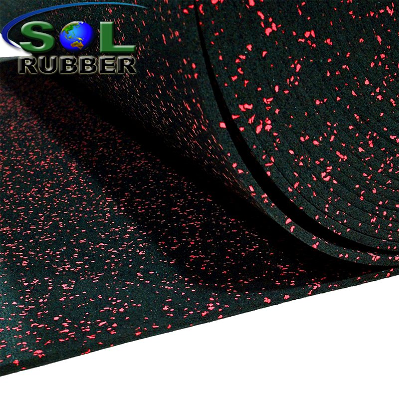 Sol Rubber 8mm 10% Color High Impact Commercial Rubber Gym Flooring Roll
