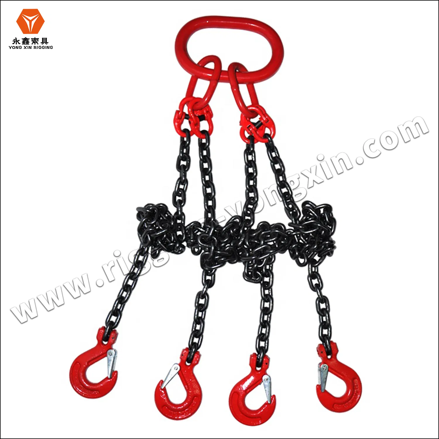 OEM Sling 3ton G80 Red Choker Crane Webbing Oil Drum Master Link Chain Slings for Lifting Chains Factory|Sling Chain with Hook Lifting Chain