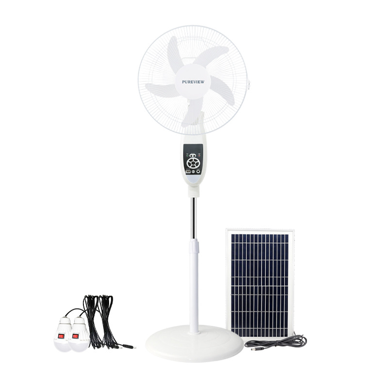 Standing Fan with Portable Solar Panel