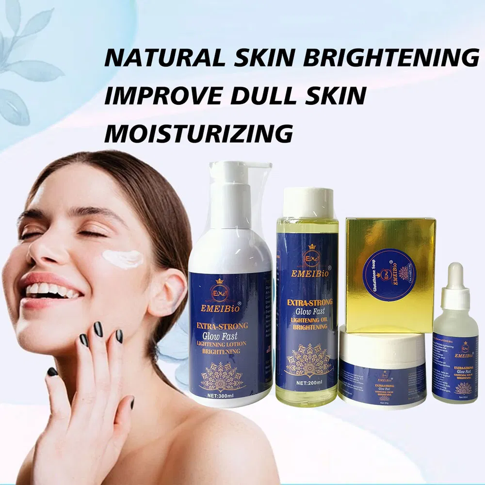 OEM Skin Lightening Sets Glutathione Whitening Soap Body Oil Cream Lotion Unisex Adults Collagen 4 Skincare Set Female or Male