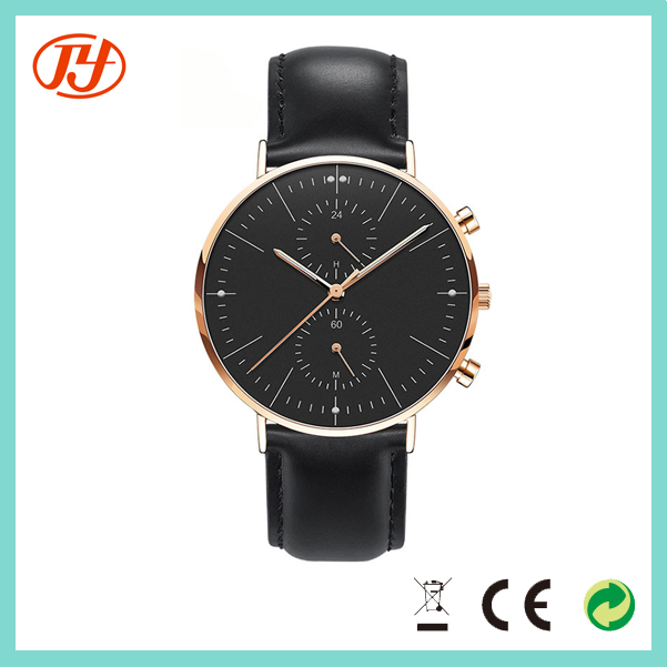 Wholesale Custom Logo Waterproof Chrono Japan Quartz Leather Watch