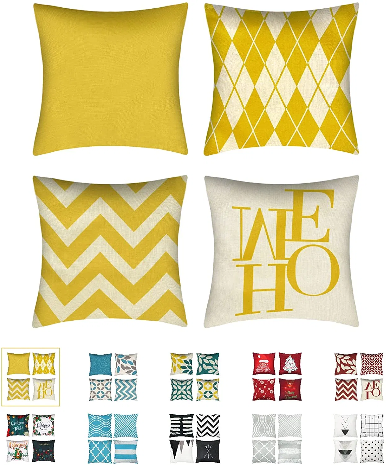Geometric Abstract Triangle Strip Modern Pillow Cushion Cover