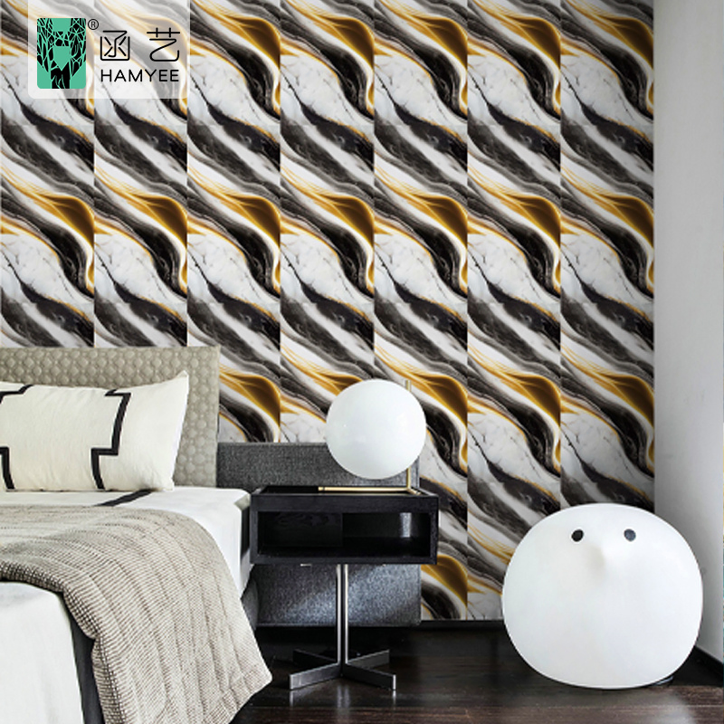 Wall Decor 3D Marble Tile Self Adhesive PVC Wall Sticker Peel and Stick Wall Tiles Wallpaper