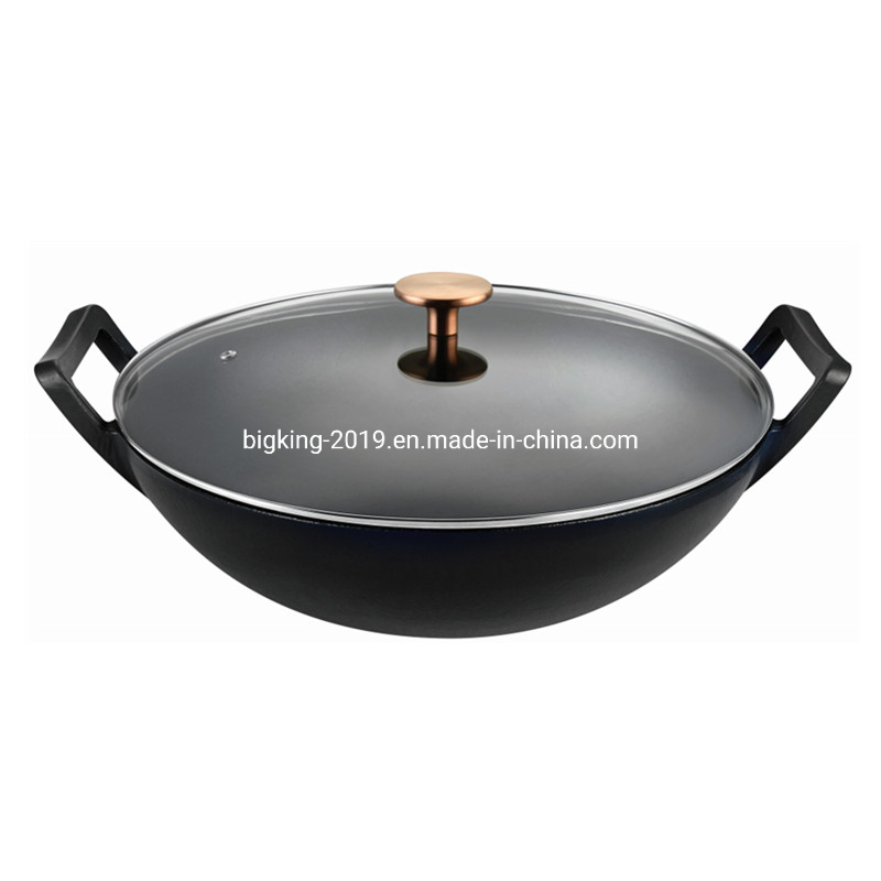 Cast Iron Enamel Casserole with Double Ears Wok 36 Cm