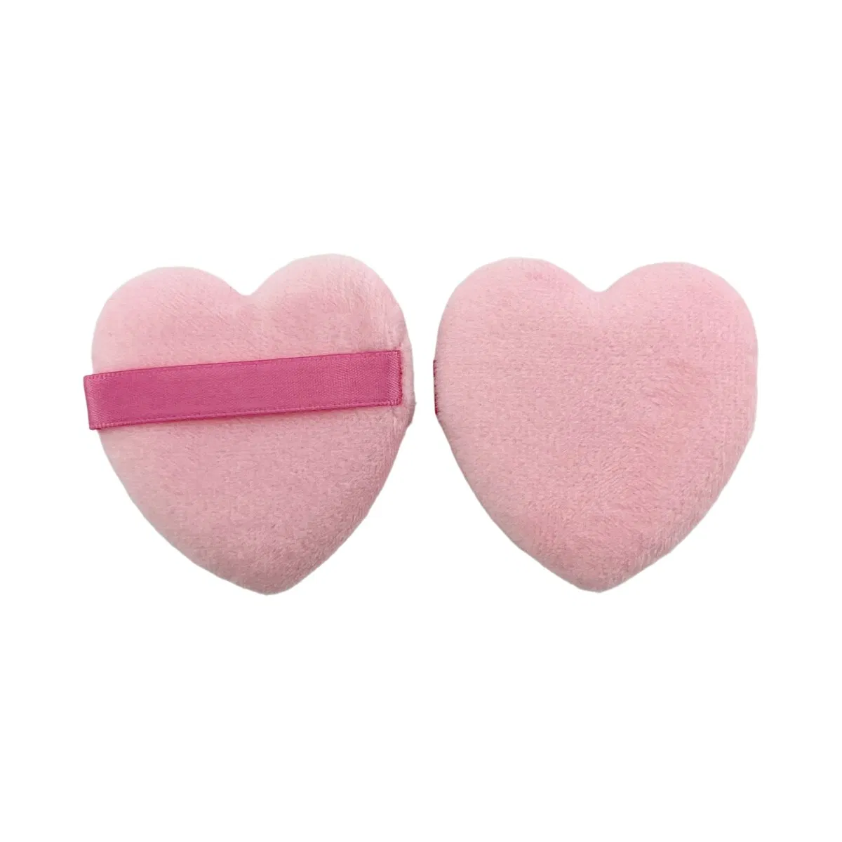 New Design Professional Super Soft Pink Color Heart Shape Makeup Powder Puff