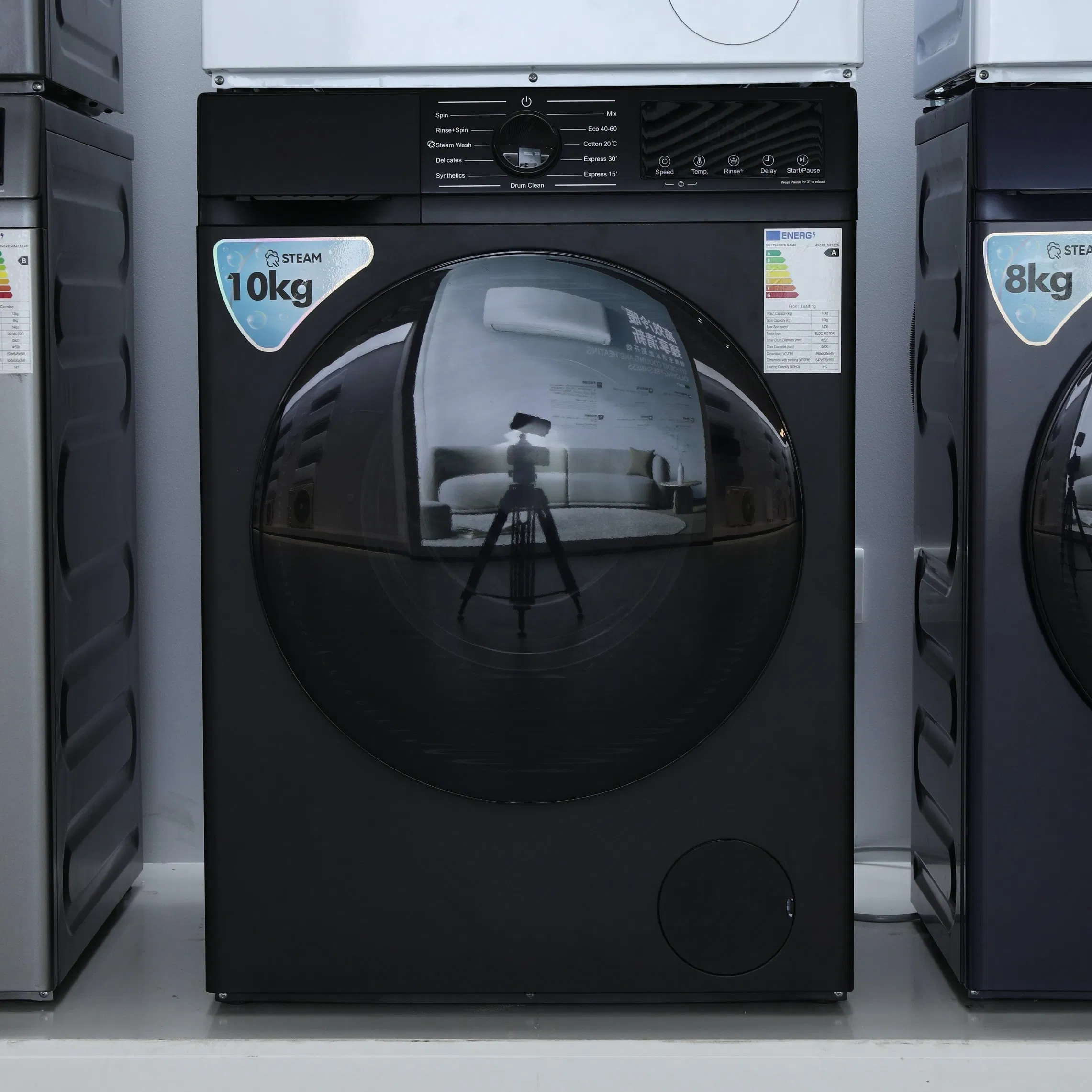 10kg Front Load Stainless Steel Automatic Drum Washing Machine