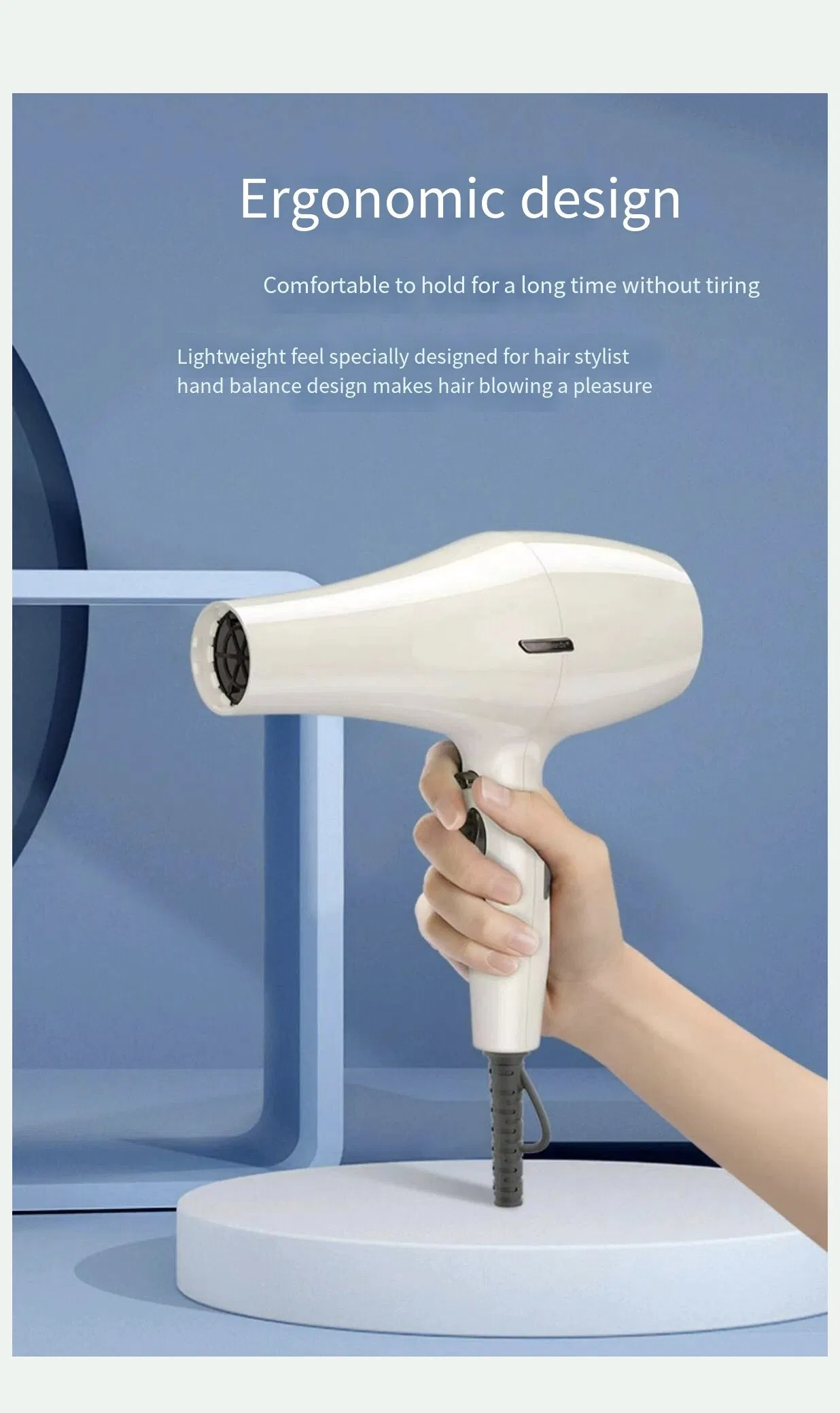 Portable Negative Ion Hair Dryer Fast Drying Hot and Cold Wind Barber Store Special Use