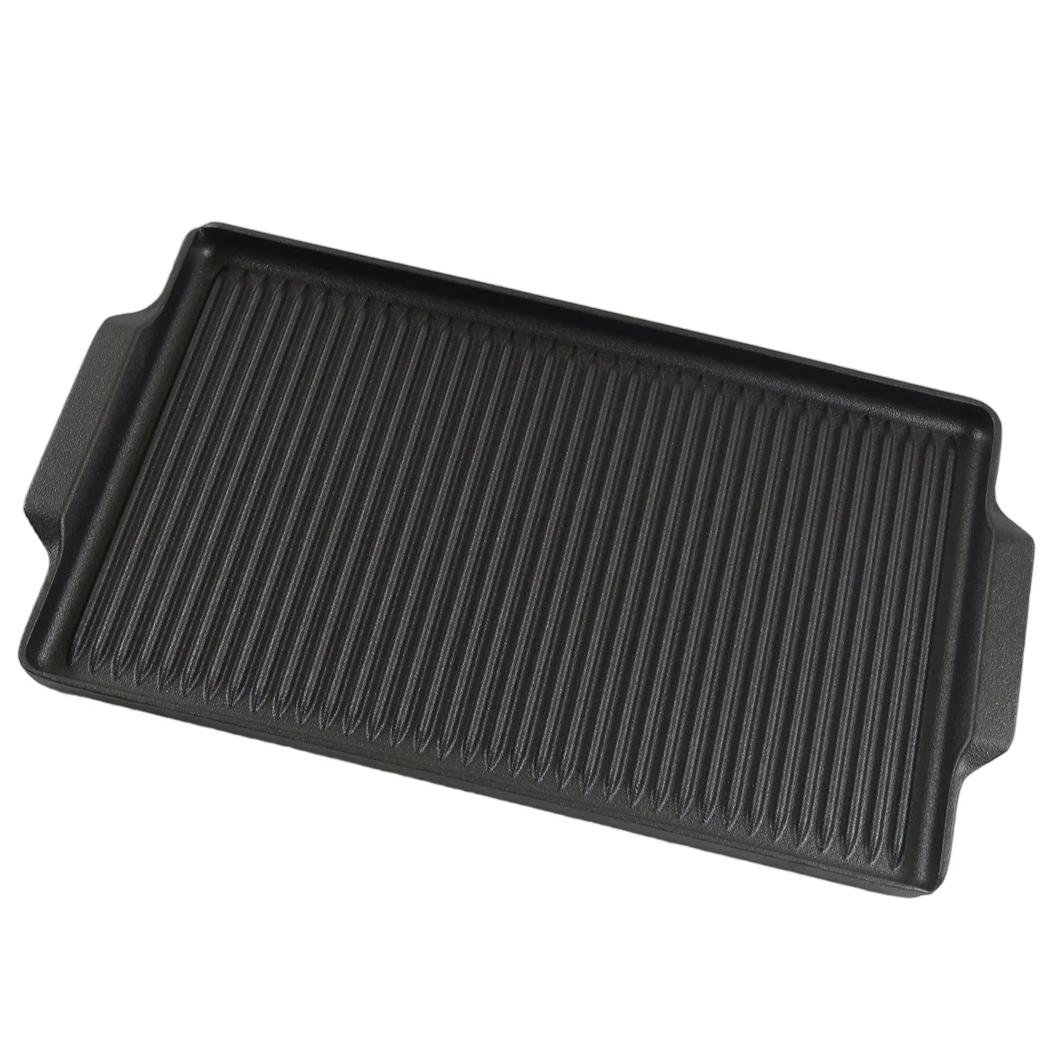 Pre-Seasoned Cast Iron Rectangular Grill Pan Even Heating Ideal for Grilling Serving Grill Pan