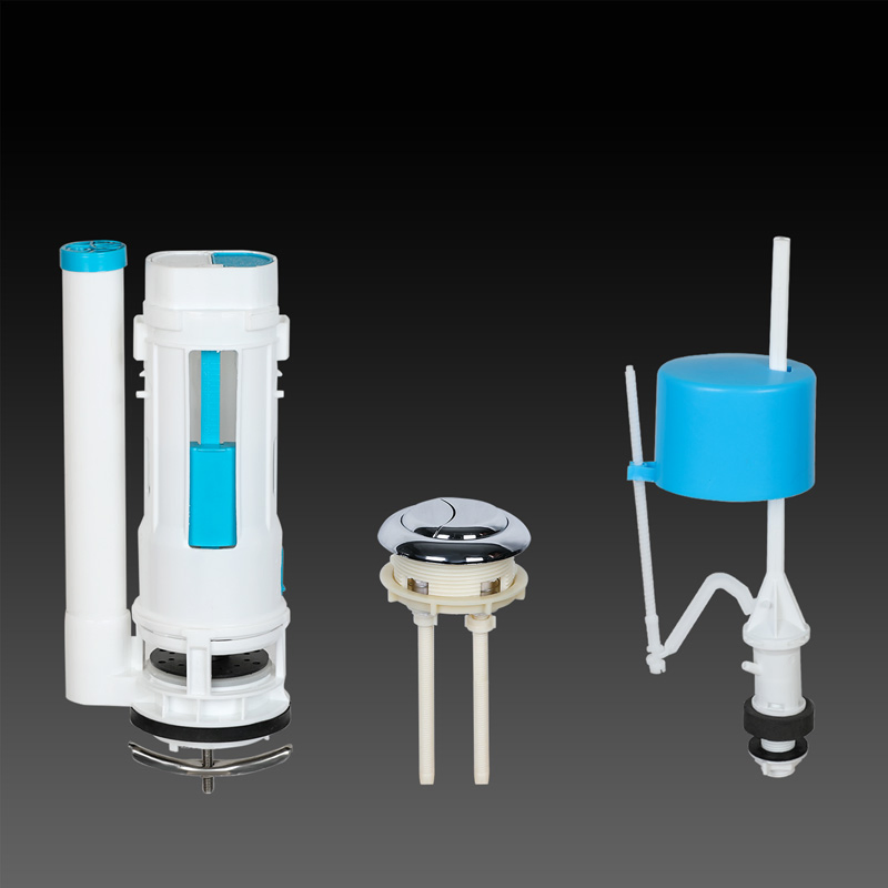 Toilet Water Tank Fittings Kj-220 One Piece PP Dual-Flush Toilet Cistern Valve with Competitive Price