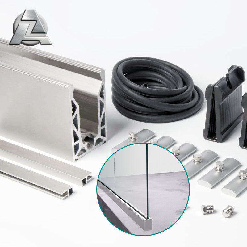 Anodizing Extruded Metal Aluminum Alloy Glazing U Channel Railing Frame Extrusion Profile for 19mm Glass Railings