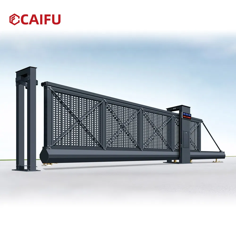 Cantilever Sliding Gate Aluminum Alloy Industry Self-Supporting Electric Automatic Gate Outdoor