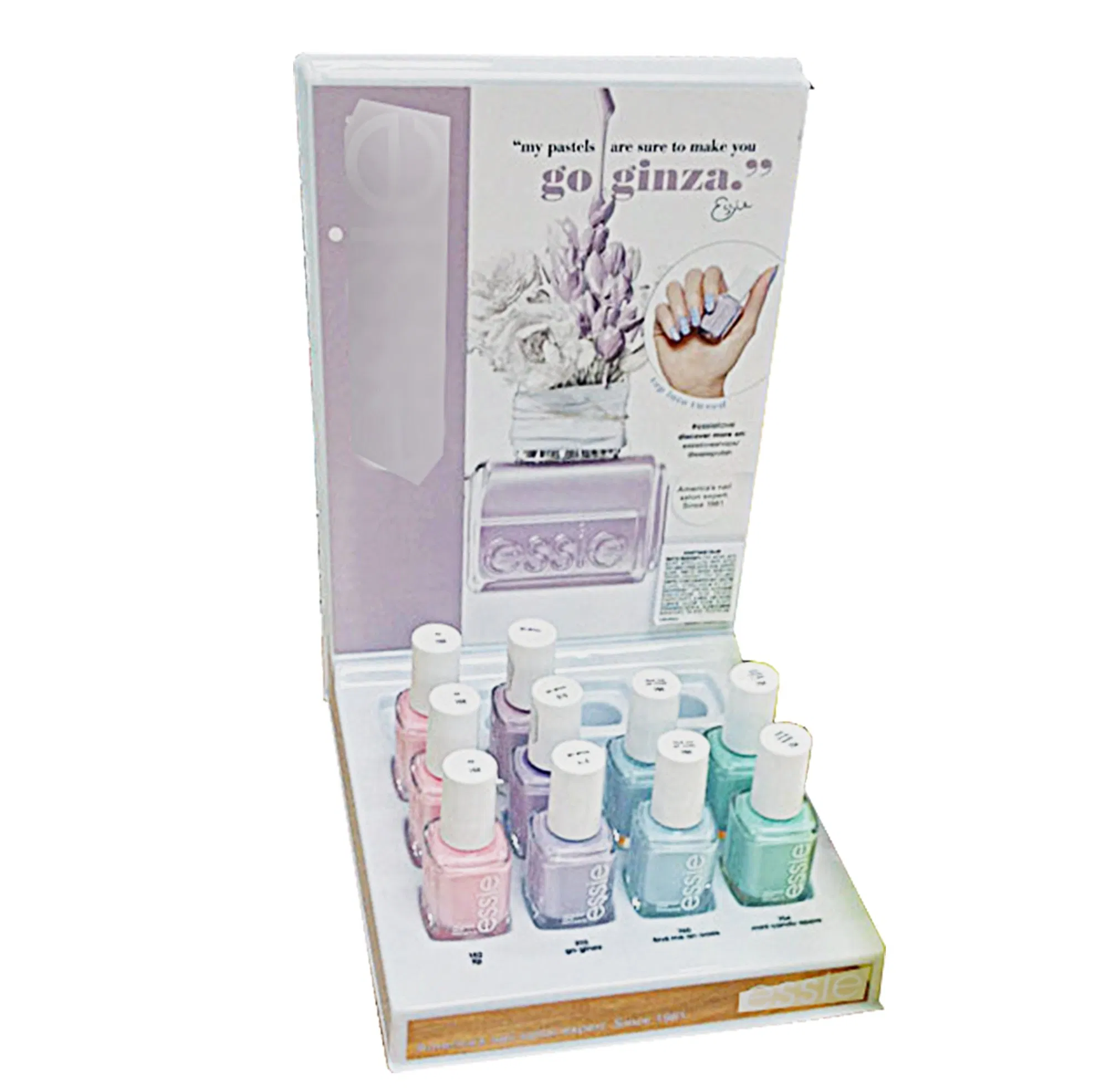 Nail Promotion Branding Acrylic Counter Table Top Display Stand