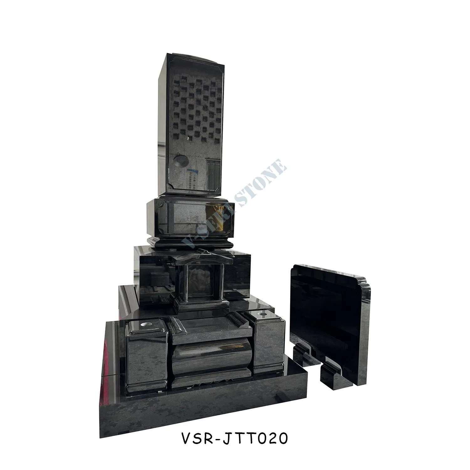 Traditional Customized Black Granite Headstone Monuments Memorial Granite Tombstone