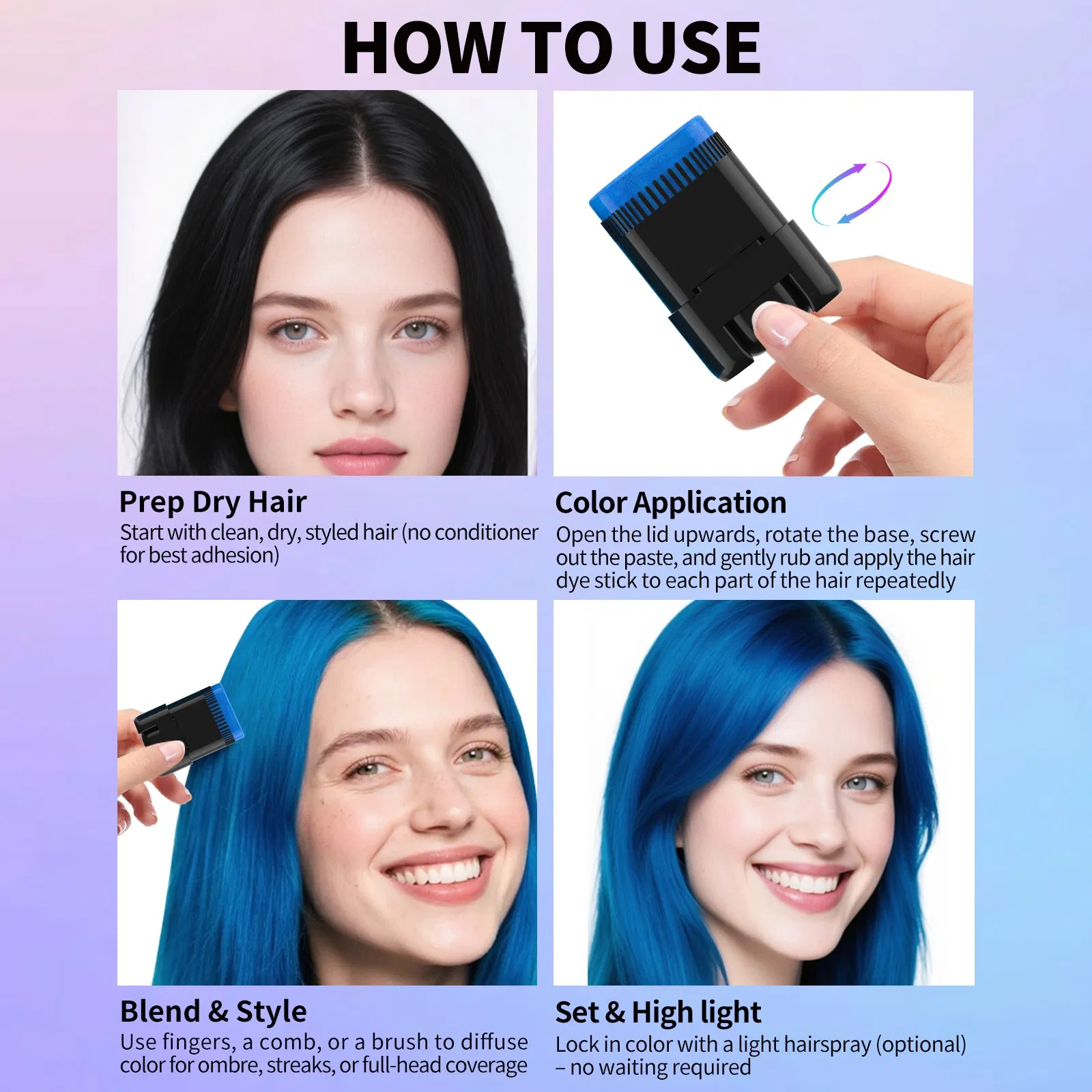 New Arrival Multi-Colors Waterproof Temporary Organic Ingredient Professional Hair Dye Color Cream