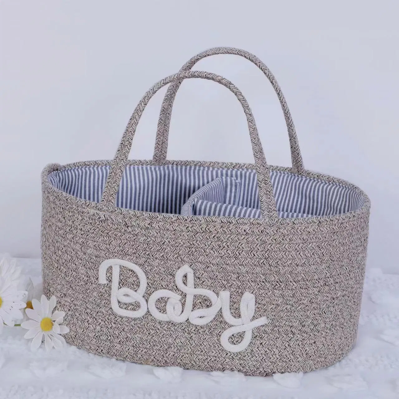 New Arrival Durable Cotton Rope Diaper Organizer Laundry Storage Diaper Storage Basket for Toys
