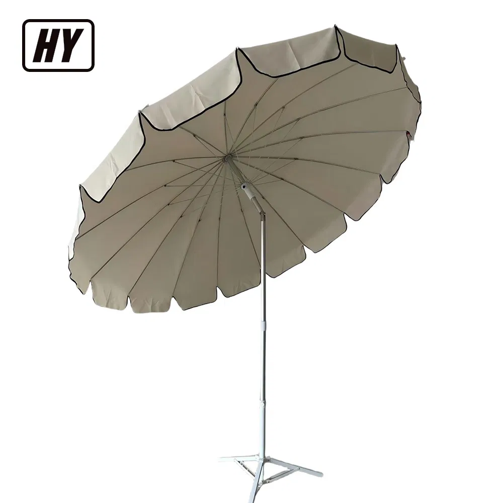 Tilting Beach Umbrella with Screw-in Anchor Base & Protective Cover, for Patio, Pool