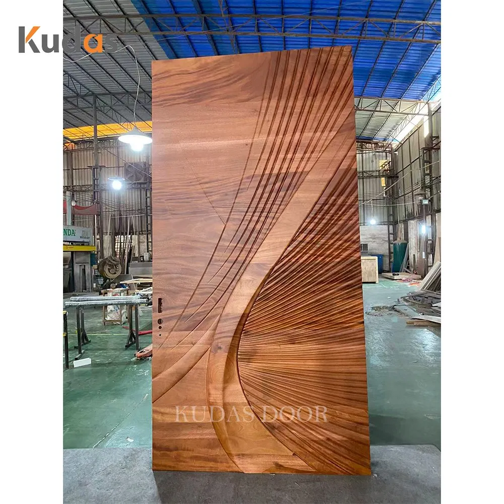 Luxury Solid Wood Pattern Outdoor Home Armored Wooden Security Anti-Theft Entrance Door