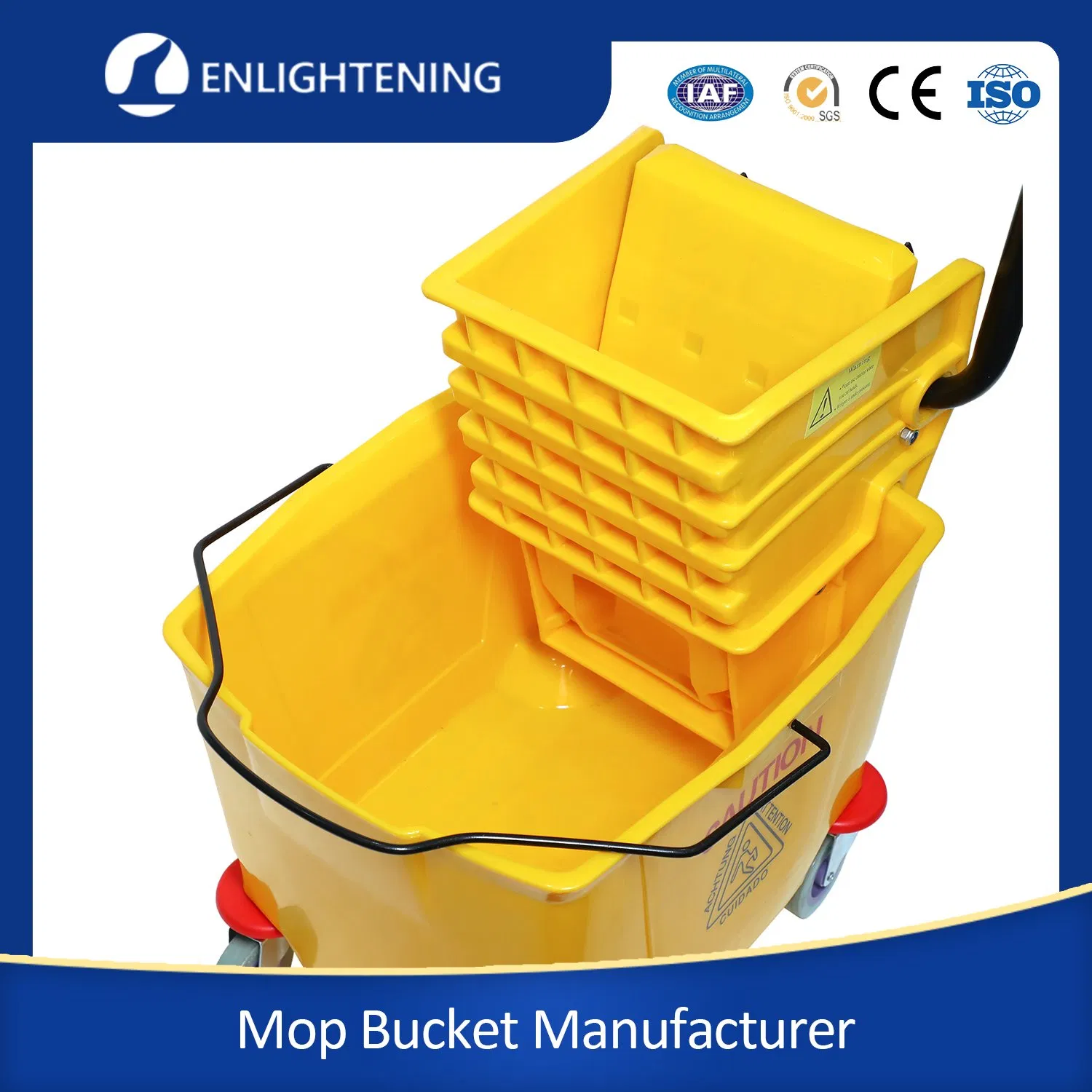 Best Heavy Duty Recycled Commercial Cleaning Squeeze Floor Flat Plastic Spin Mop and Bucket Supplier with Wringer Set for Sale