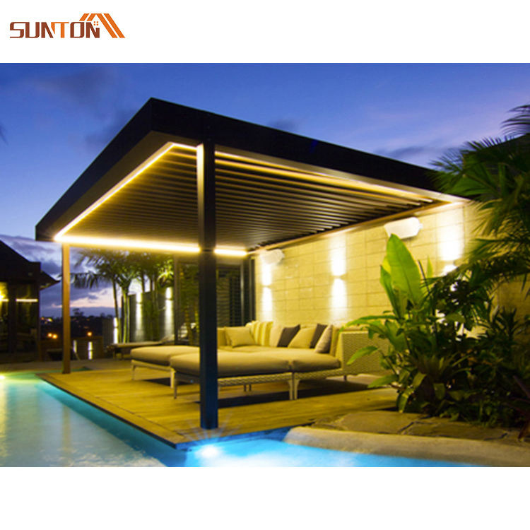 3X3, 3X4, 4X4, 6X4m Outdoor Waterproof Aluminium Bioclimatic Pergola Cover Aluminum Louvered Pergola