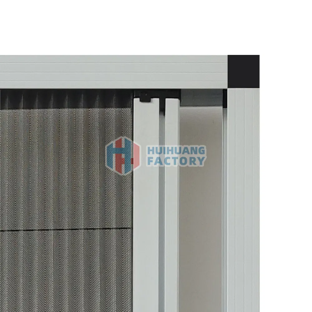 Aluminum Frame Sliding Door Pleated Mosquito Net Window Retractable Door Screen