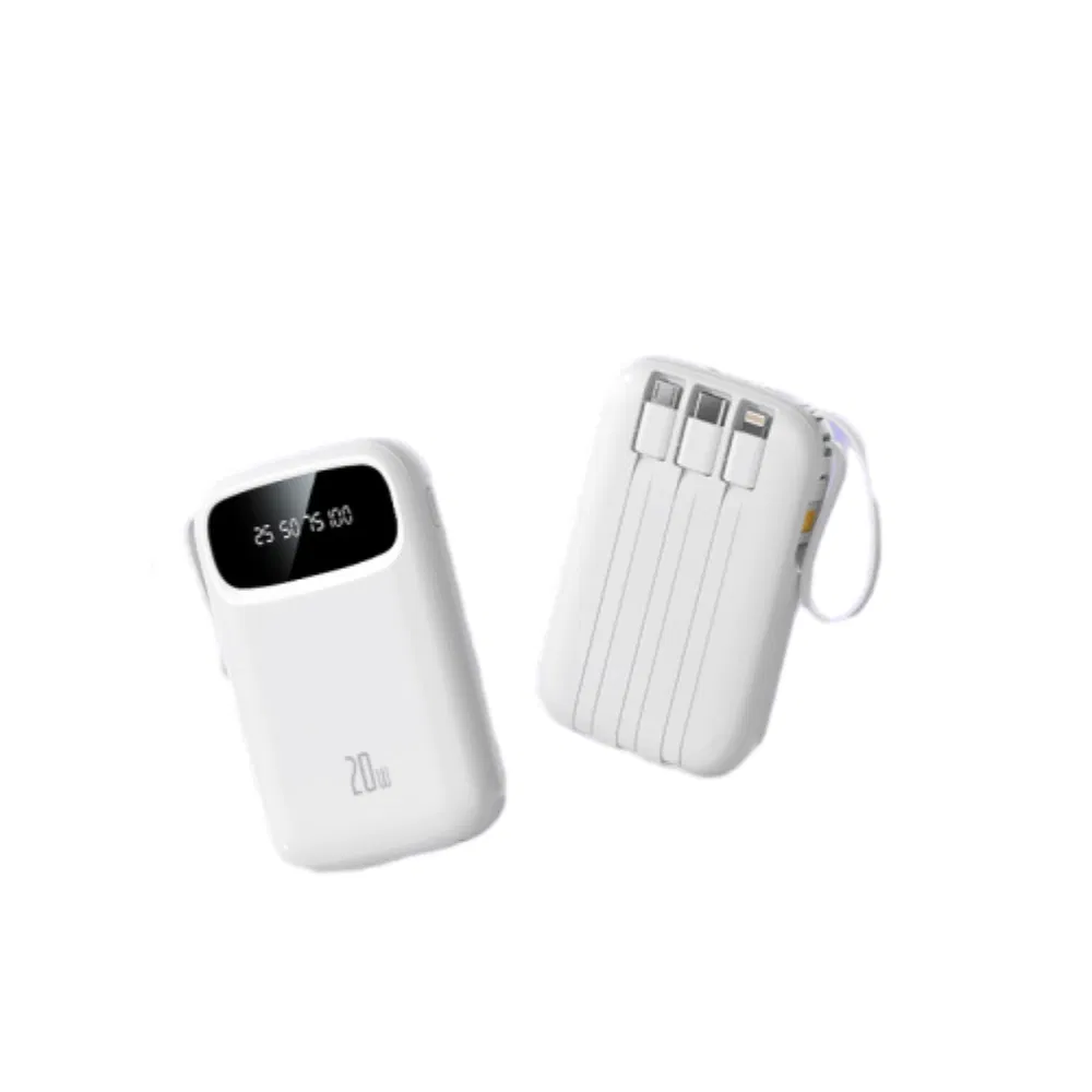 Hot Selling 20000mAh Mini Power Bank Built in Cable Fast Charging Portable