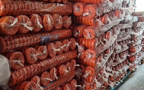 High-Visibility Orange Warning Barrier Mesh for Outdoor Use