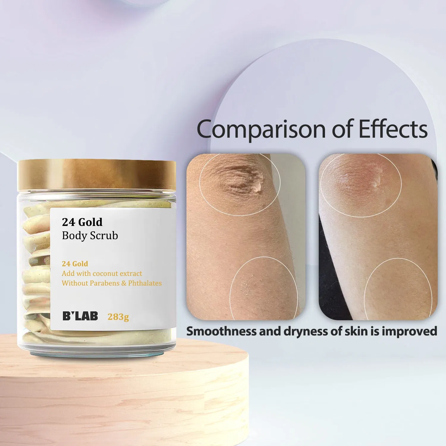 Private Label Wholesale Pore Cleanser & Body Exfoliator 24 Gold Body Scrub