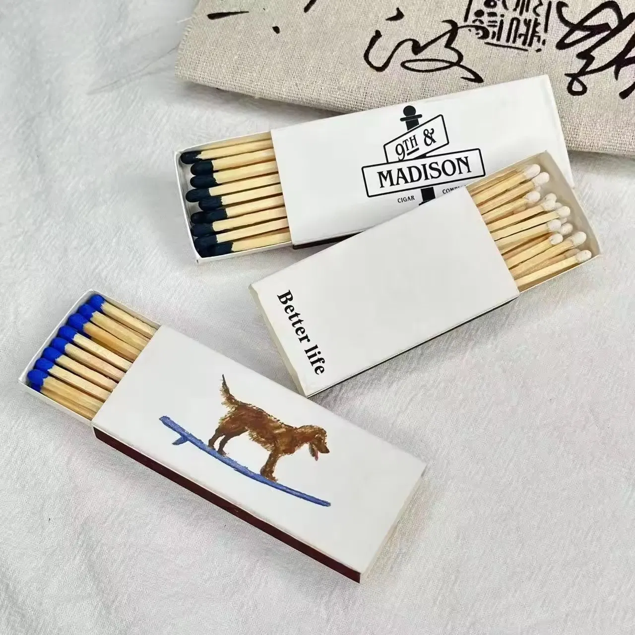 Premium Fragrance Candle Customized Boxed Long Match Cigarette Cigar Match Factory Direct Sales Cheap Customized Match