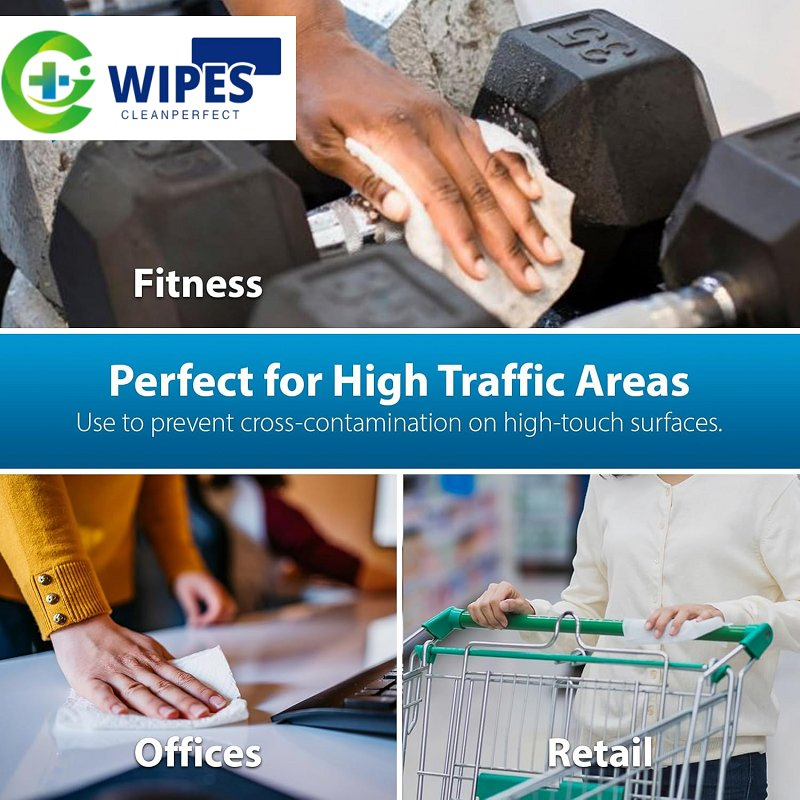 800/1000 Count Natural Fitness Wipes Antibacterial Wipe Down Gym Equipment Bulk Gym Wipes Roll