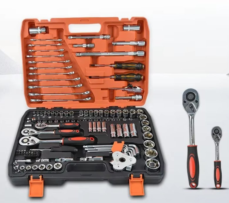 121 Pieces General Household Hand Tool Kit Plastic Toolbox Storage Case Auto Repair Tool Set Hard Case Box Other Hand Tools