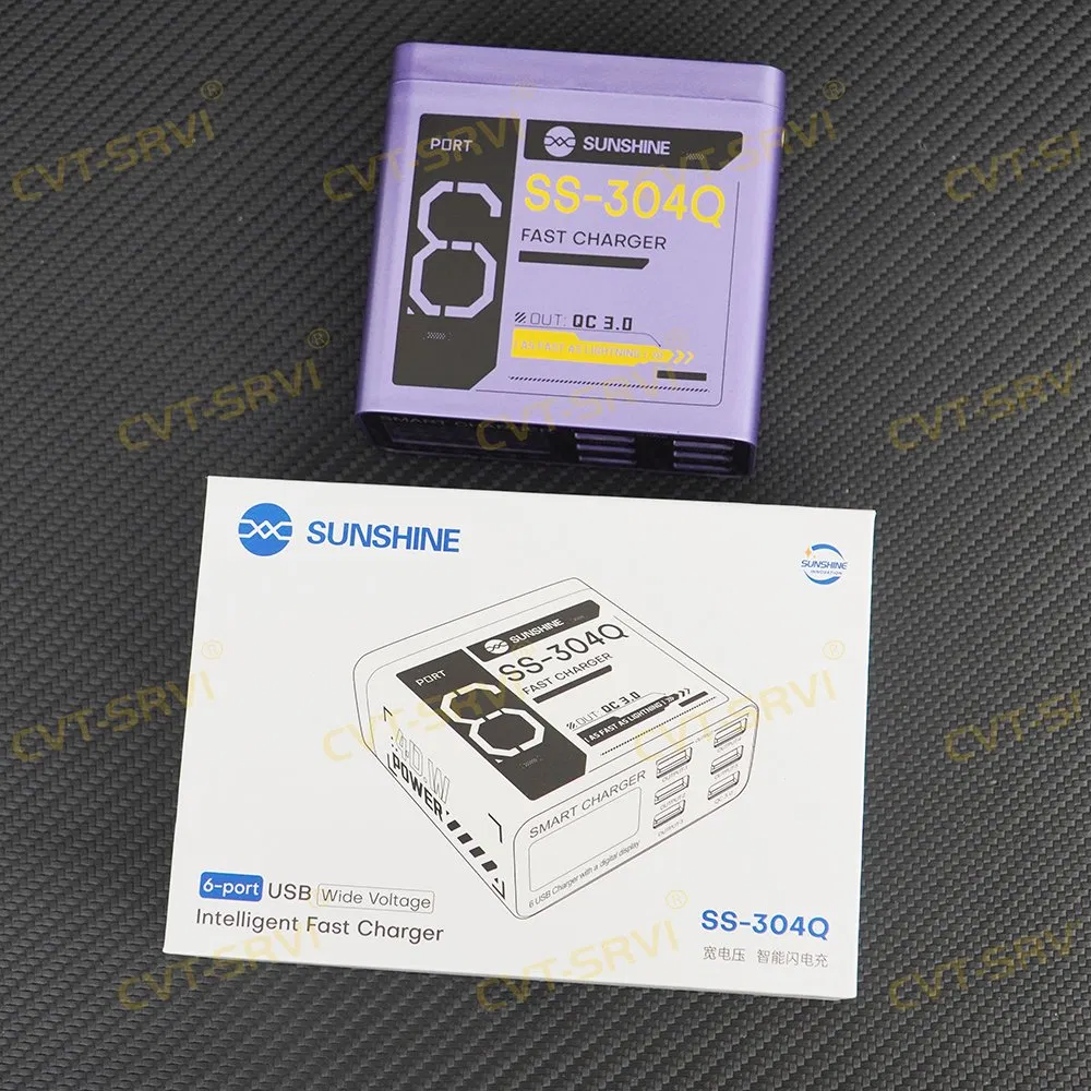 Sunshine Ss-304q 6 USB Ports Intelligent Digital Display Fast Charger for Mobile Phone USB Charger Tools
