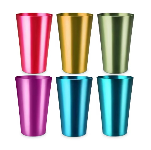 Multi-Colored Green Red Outdoor Aluminum Mug Reusable Camping Cup