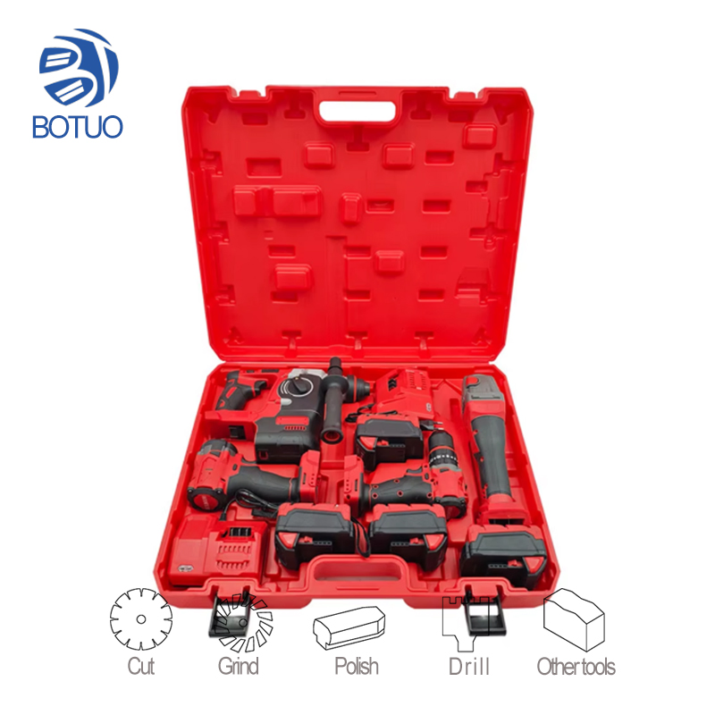 Professional Lithium Power Tool Set Corner Mill Electric Wrench and Drill Kit