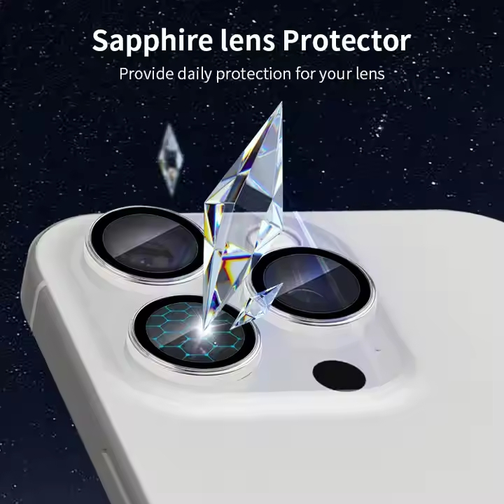 Защита камеры iPhone 17 Pro Max из сапфирового стекла 9H