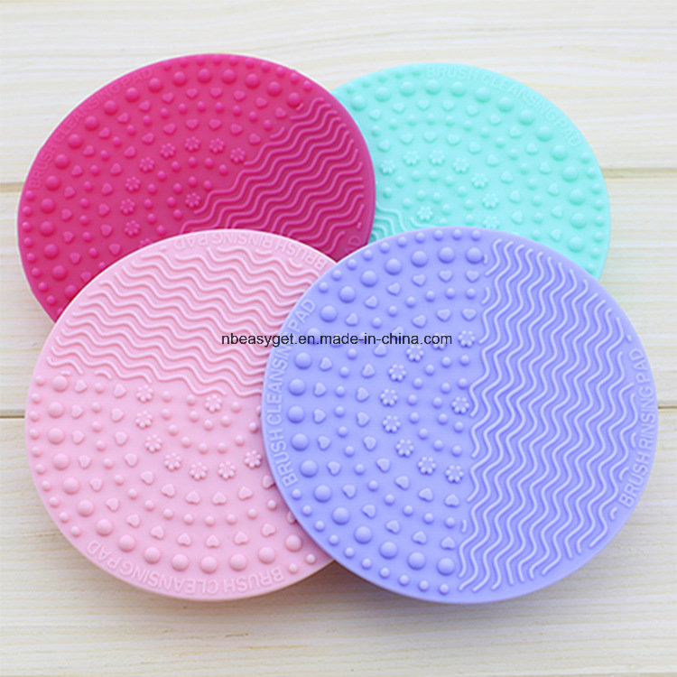 Round Shaped Silicone Makeup Brush Cleaner Pad Cleaning Mat Esg10378