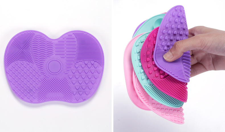 Small Size Silicone Makeup Brush Cleaner Pad Makeup Brush Cleaning Mat Cosmetic Brush Cleaning Mat Mini Washing Tool Scrubber