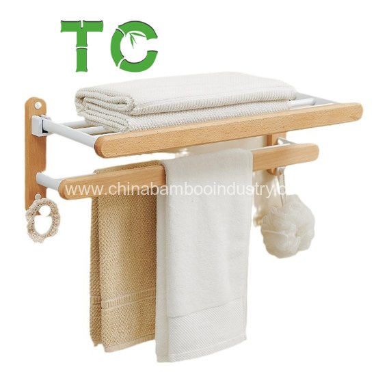 Wholesale Bathroom Towel Shelf with 2 Towel Bar Foldable Towel Holder Wall Mounted Towel Racks