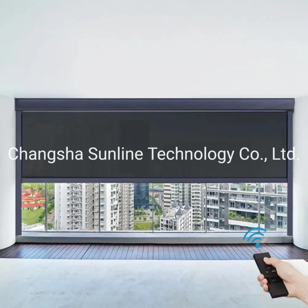 Outdoor Zip Track Windproof Motorized Fabric External Indoor Roller Blind