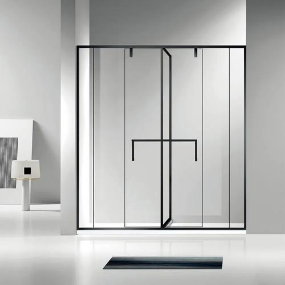Hotel Bathroom Design Space Guest T-Shaped 8mm Tempered Glass Shower Cubicle