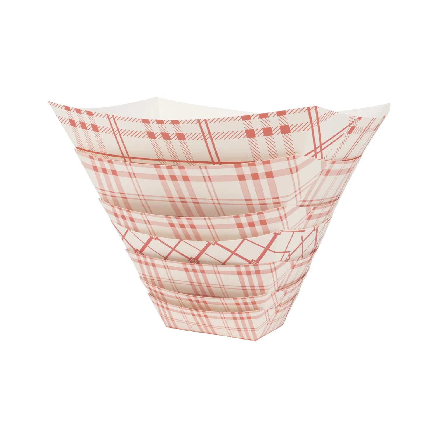 Одноразовый лоток для еды в красно-белую клетку