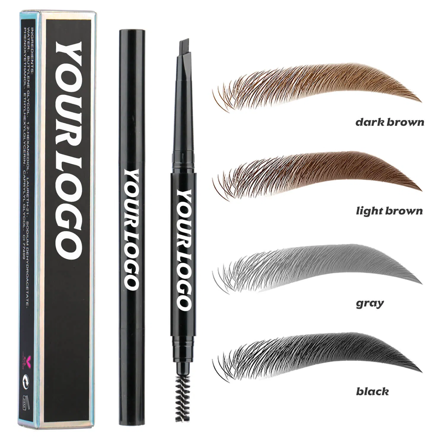 Long Lasting Multi-Color Eyebrow Pencil with Waterproof Formula