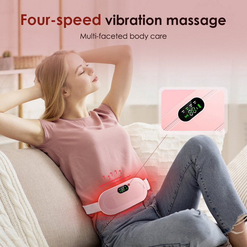 Fast Heating Device for Women and Girls with Heat Level and Massage Modes for Back or Belly Portable Cordless Electric Waist Belt Heating Pad